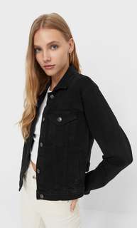 Stradivarius Джинсовая Куртка Облегающего Кроя С Эффектом Потертости Xs