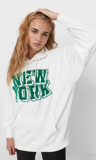 Stradivarius Худи Объемного Кроя Цвет Небеленого Полотна Xs