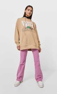 Stradivarius Худи Объемного Кроя Цвет Камня L