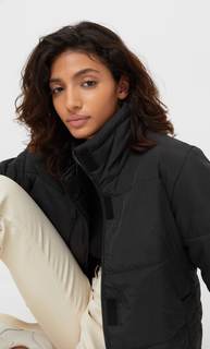 Stradivarius Стеганая Куртка Из Поларфлиса Черный M