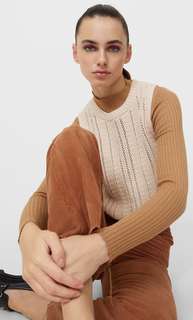 Stradivarius Жилет Из Кружева Кроше Ванильный Xs