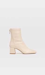 Stradivarius Ботильоны На Среднем Каблуке С Эластичным Голенищем Розовато-Бежевый 40