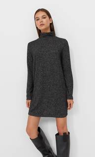 Stradivarius Короткое Платье Из Мягкой Ткани Темно-Серый L