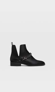 Stradivarius Черные Ботильоны На Плоской Подошве И С Разрезами Черный 35