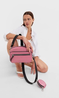 Stradivarius Сумка С Плечевым Ремнем И Молниями Цвет Розового Макияжа 103