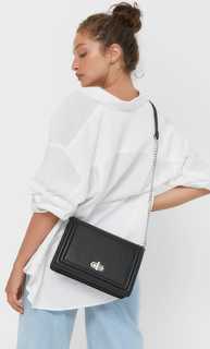 Stradivarius Сумка С Плечевым Ремнем И Застежкой Черный 103