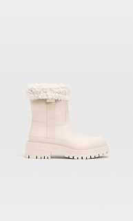 Stradivarius Ботинки На Низком Каблуке И С Подкладкой Из Искусственного Меха Розовато-Бежевый 40