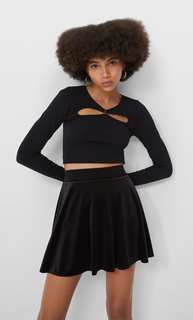 Stradivarius Юбка-Шорты Мини Из Бархата Черный 34