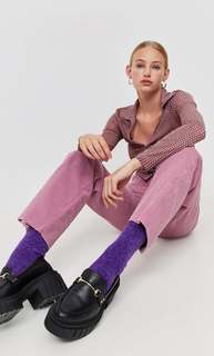 Stradivarius Носки Из Синели Пурпурный 103