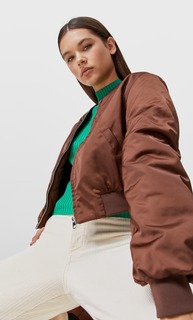 Stradivarius Куртка-Бомбер Коричневый L