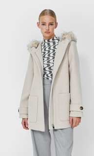 Stradivarius Укороченное Драповое Пальто Ванильный M