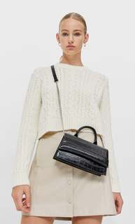 Stradivarius Мини-Сумка С Плечевым Ремнем И Эффектом Крокодиловой Кожи Черный 103