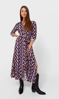 Stradivarius Платье-Рубашка С Принтом Сиреневый S