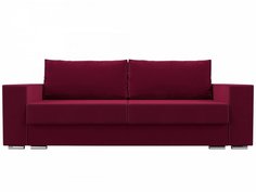 Прямой диван Исланд Микровельвет Бордовый Bravo
