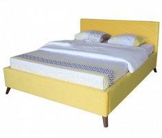 Мягкая кровать Monika БП/М ткань Жёлтый 160 Bravo