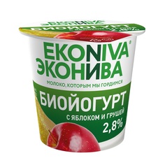 Биойогурт Эконива с яблоком и грушей 2,8% 125 г
