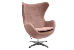 Кресло egg chair пыльно-розовый, искусственная замша (bradexhome) розовый 85x110x76 см.