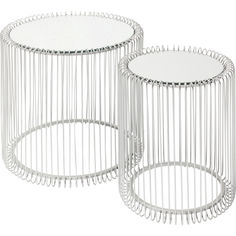 Столик приставной wire 2 шт (kare) серебристый 45x46x45 см.