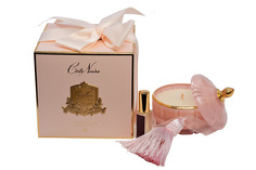 Свеча ароматическая pink champagne в вазе + подарок (garda decor) розовый 14x14 см.