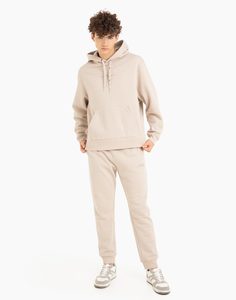 Бежевые спортивные брюки Jogger с надписью Street style culture Gloria Jeans