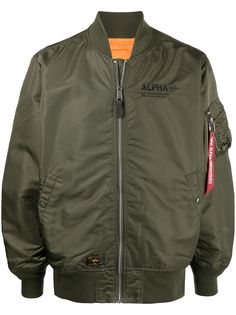 Alpha Industries бомбер с вышитым логотипом