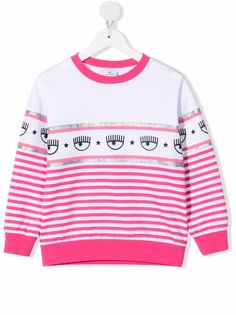 Chiara Ferragni Kids толстовка в полоску