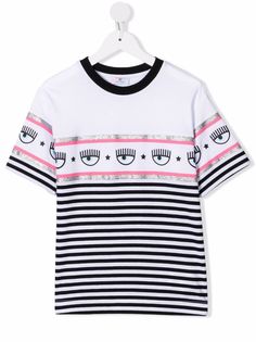 Chiara Ferragni Kids футболка в полоску