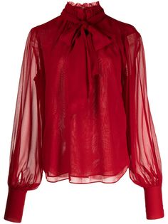 FRAME шелковая блузка с длинными рукавами и бантом