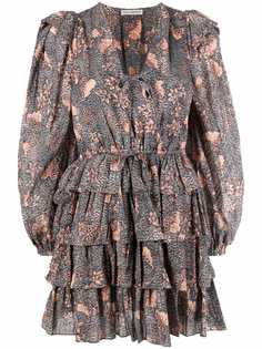 Ulla Johnson платье с оборками и цветочным принтом