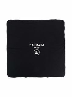 Balmain Kids двухцветное одеяло с логотипом