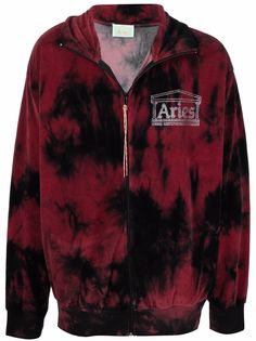 Aries толстовка с воротником на молнии и принтом тай-дай