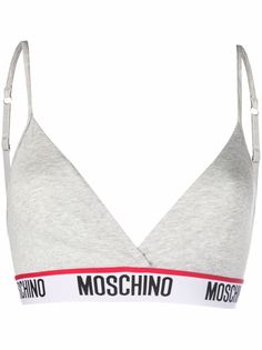 Moschino бюстгальтер с треугольными чашками и логотипом