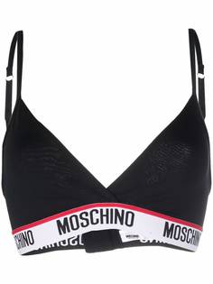 Moschino бюстгальтер с треугольными чашками и логотипом