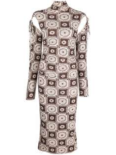 Nanushka приталенное платье макси с цветочным принтом