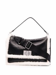 Furla 1927 Soft shearling-trimmed crossbody bag