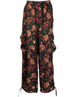 Kenzo брюки карго с цветочным принтом