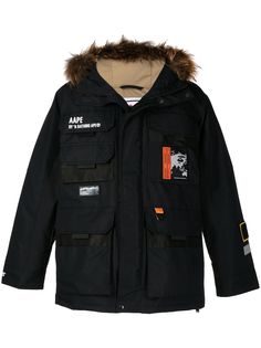 AAPE BY *A BATHING APE® пуховик с искусственным мехом