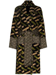 Versace жаккардовый халат с узором La Greca