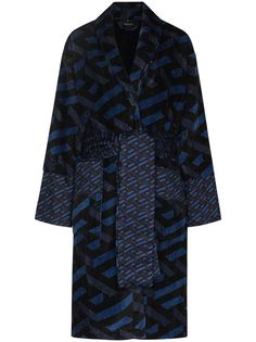 Versace халат с поясом и узором La Greca