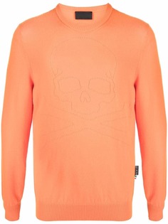 Philipp Plein джемпер тонкой вязки с декором Skull