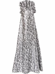 Carolina Herrera вечернее платье макси с цветочным принтом