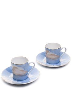 Jonathan Hansen комплект из двух кружек для эспрессо и блюдец Ciels Bleus из коллаборации с Marie Daâge