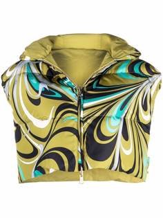 Emilio Pucci жилет с капюшоном и принтом Onde