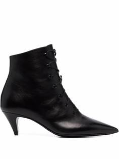 Saint Laurent ботильоны со шнуровкой и заостренным носком