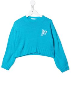 MSGM Kids укороченный джемпер с графичным принтом