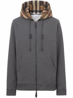 Burberry худи с клетчатой вставкой