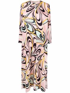 Emilio Pucci платье с длинными рукавами и принтом Onde