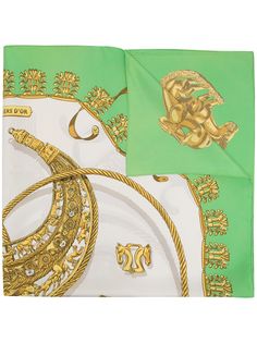 Hermès шелковый платок Les Cavaliers DOr 1990-х годов Hermes