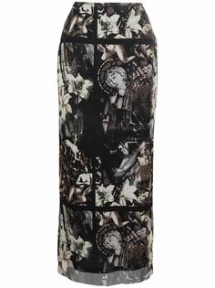 Jean Paul Gaultier Pre-Owned юбка миди 2000-х годов с цветочным принтом