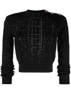 Balmain укороченный джемпер с монограммой